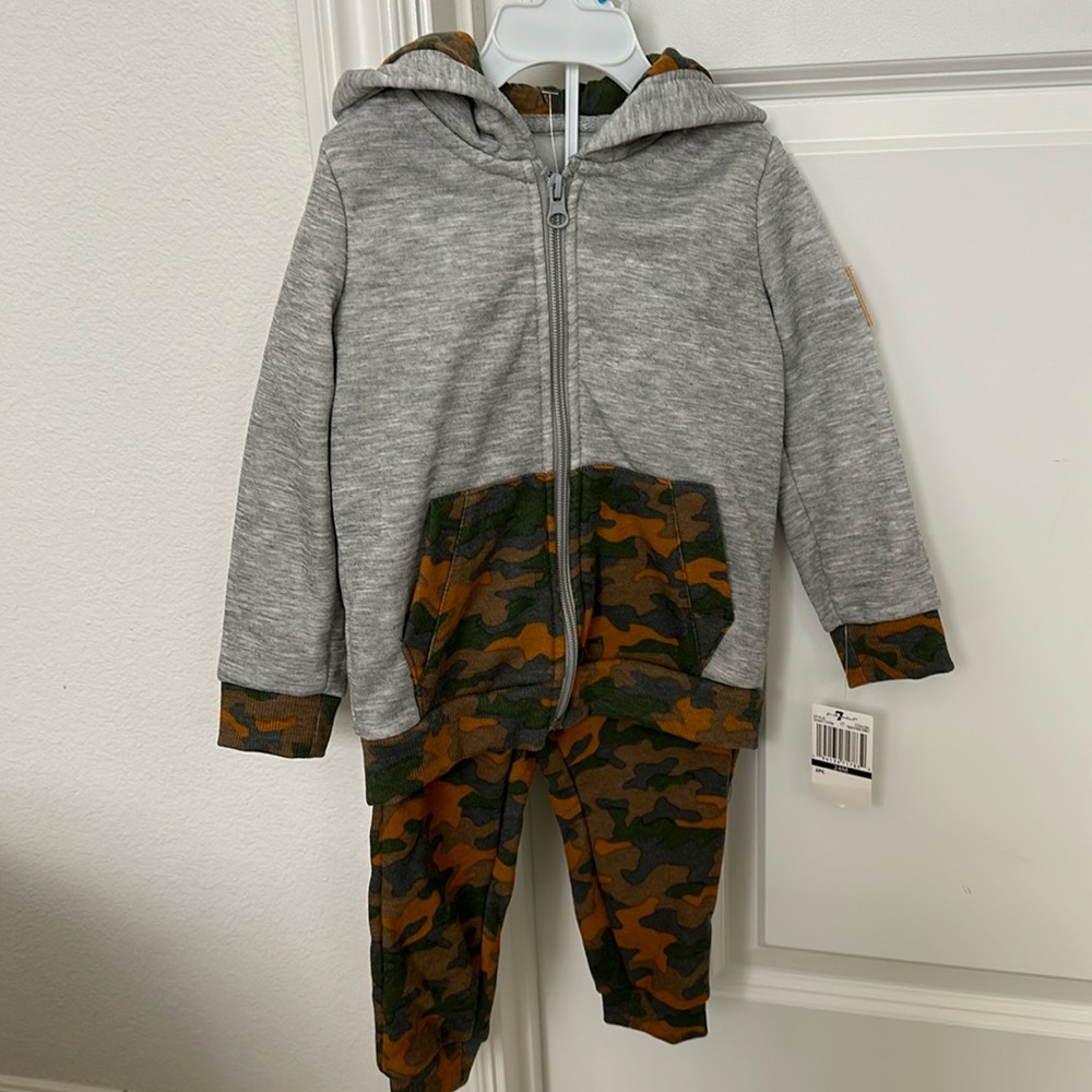 7 for All Mankind Camo Hoodie and Jogger Set - 24 months